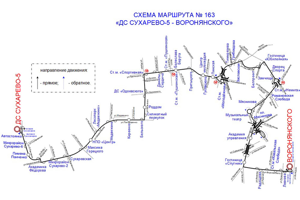 Схема автобусного маршрута №65 Автобусный маршрут №65